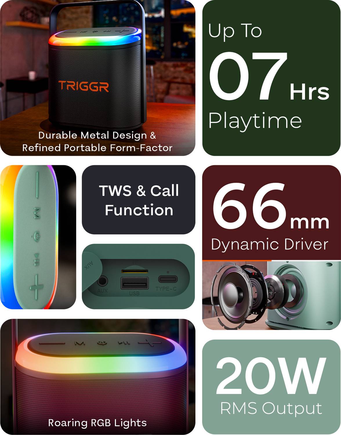 TRIGGR Roar 20 20W Bluetooth Speaker - Image 2