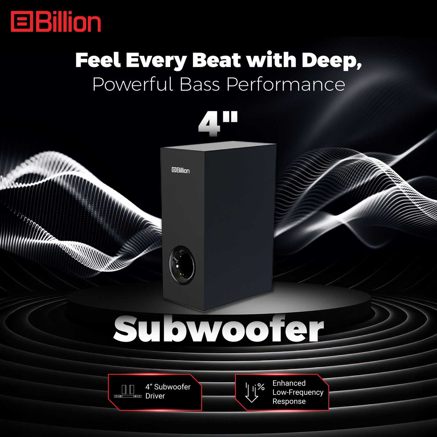 Image of Billion Thunder 160, 160 Watts, 2.1 Channel, Immersive cinematic experience, EQ Modes 160 W Bluetooth Soundbar