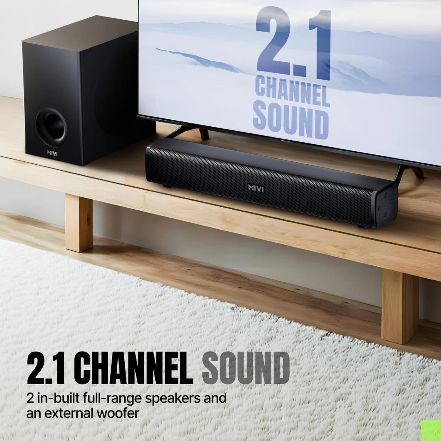 Mivi Fort Sonic X80 2.1 Channel Bluetooth Soundbar - Image 4
