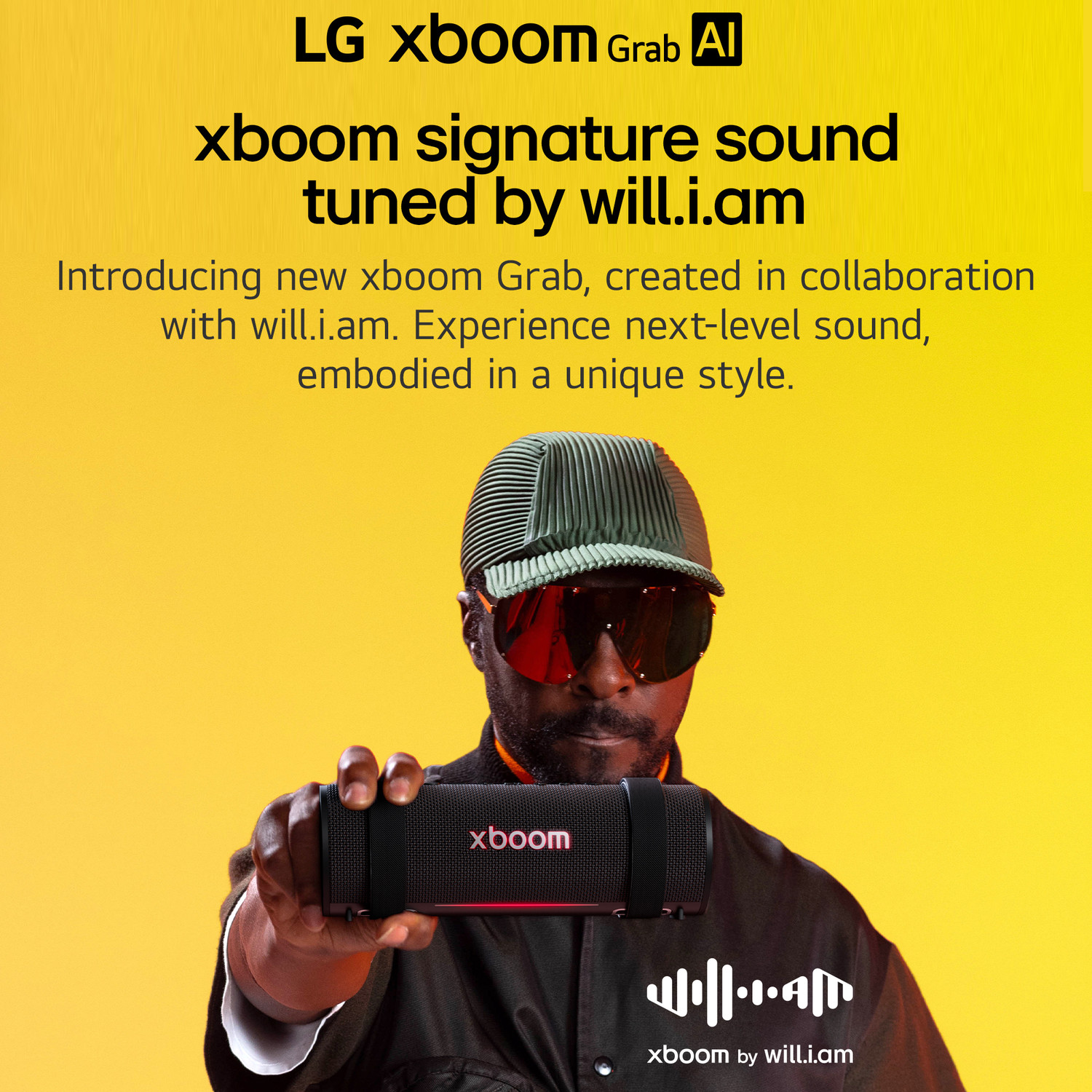 Image of LG XBOOM GRAB by will.i.am|20hrs Playtime| IP67 Water /Dust Resistant|Portable 30 W Bluetooth Speaker