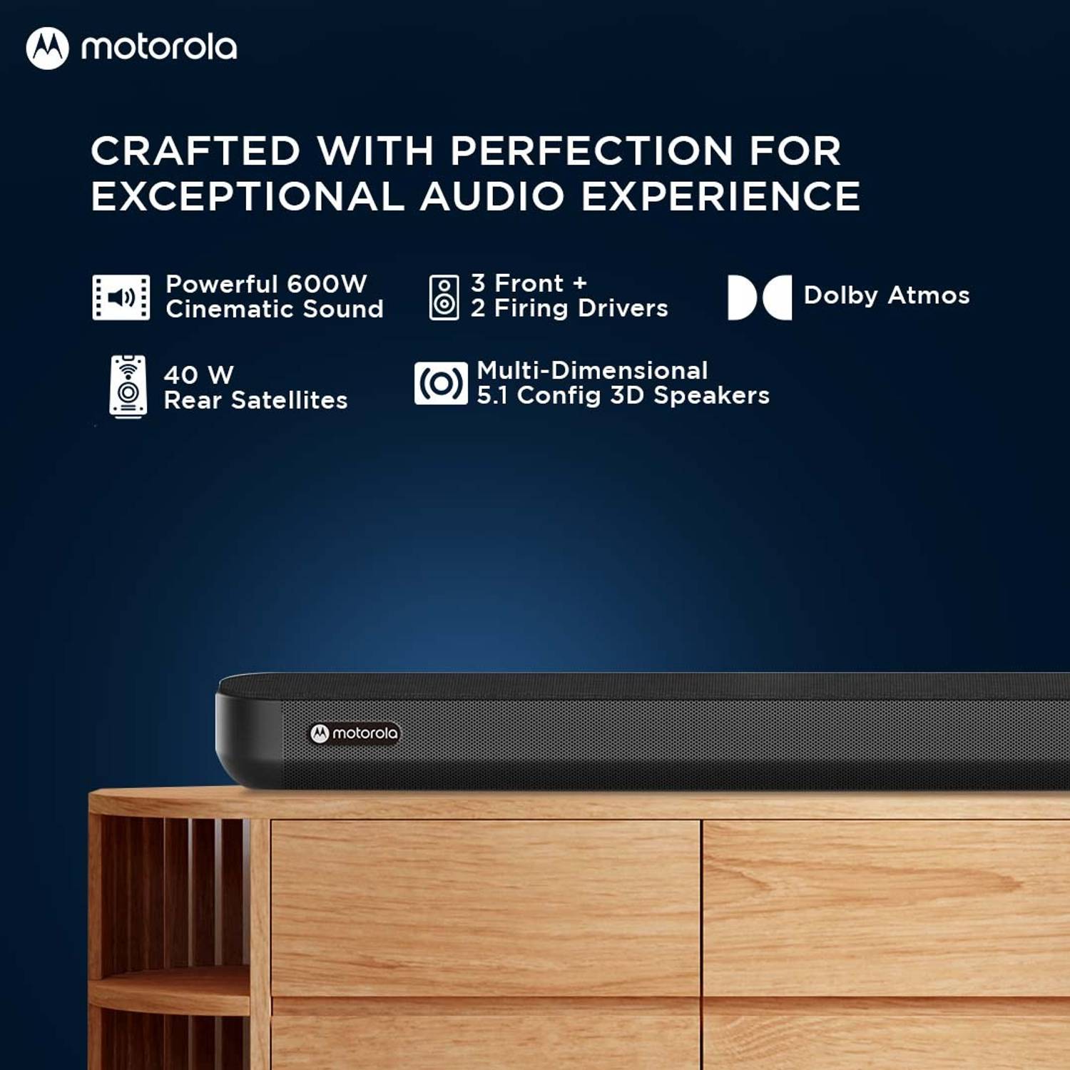 Motorola AmphisoundX 600W Dolby Atmos Soundbar - Image 2