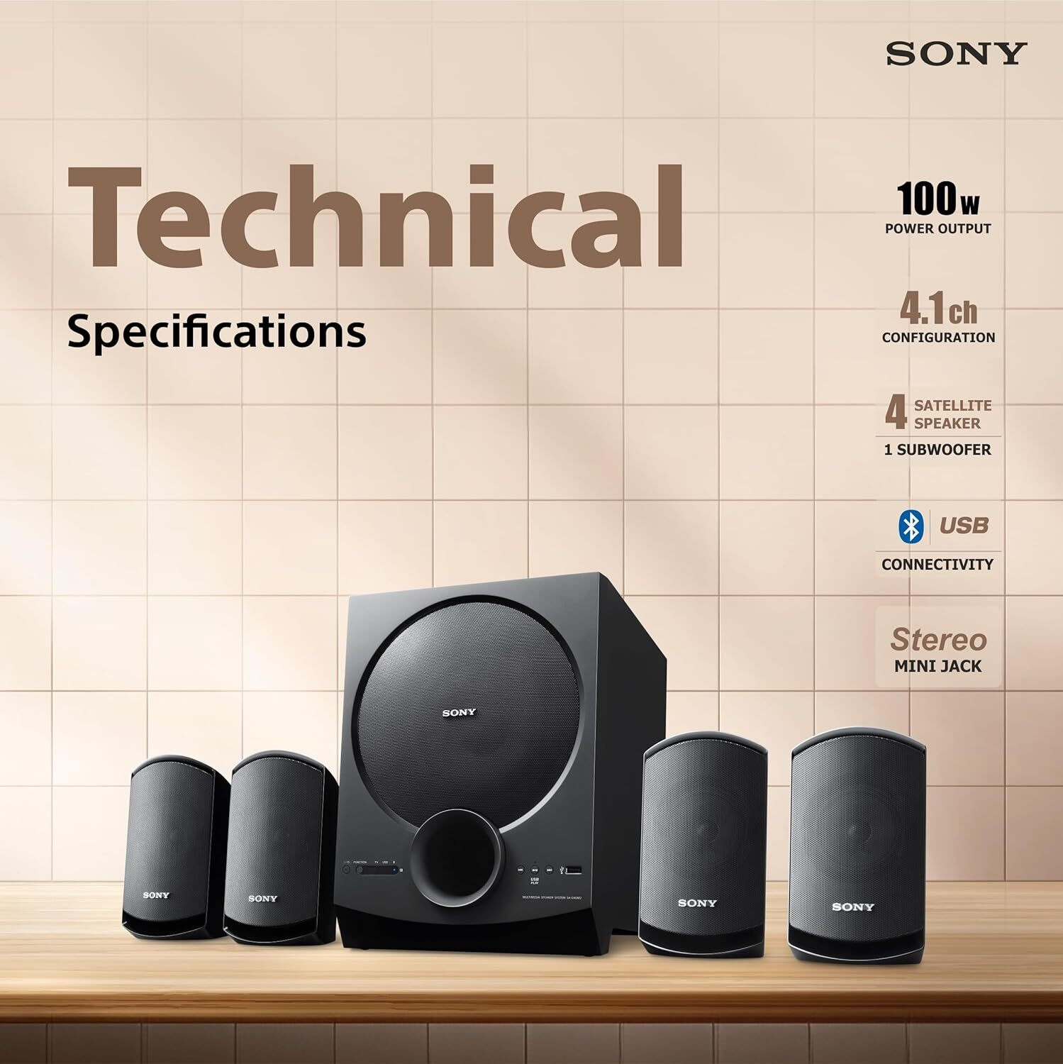 Image of SONY D40M2 with Google, Alexa & Siri Assistant Smart Speaker