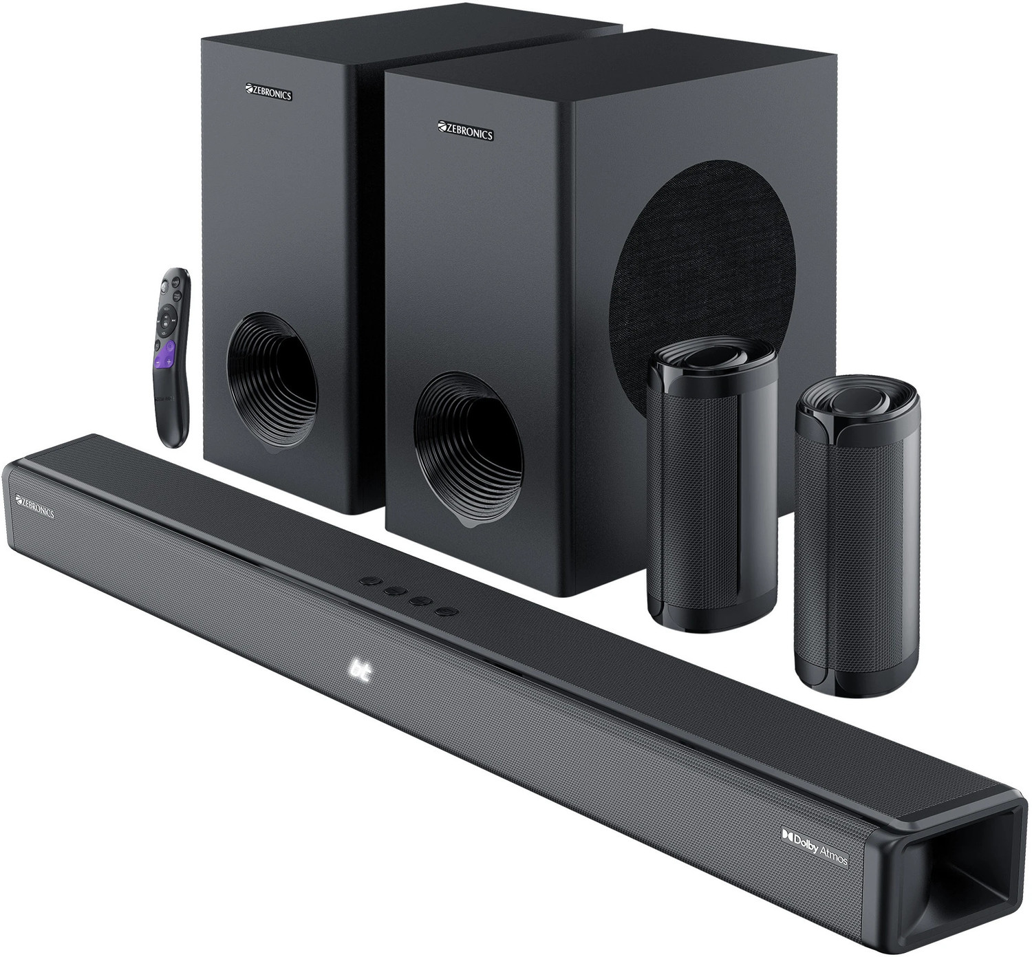 Image of ZEBRONICS Juke Bar 9775 (Zeb-SBSPK C9),650W, 5.2.2 Surround, BTv5.3, Dolby Atmos 650 W Bluetooth Soundbar
