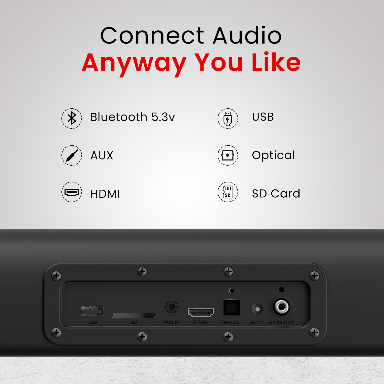 Image of Portronics Pure Sound 105 Wireless Soundbar with Wired Subwoofer, HD Sound, 3 EQ Modes 200 W Bluetooth Soundbar