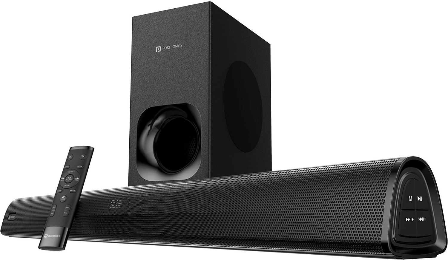 Image of Portronics Pure Sound 105 Wireless Soundbar with Wired Subwoofer, HD Sound, 3 EQ Modes 200 W Bluetooth Soundbar
