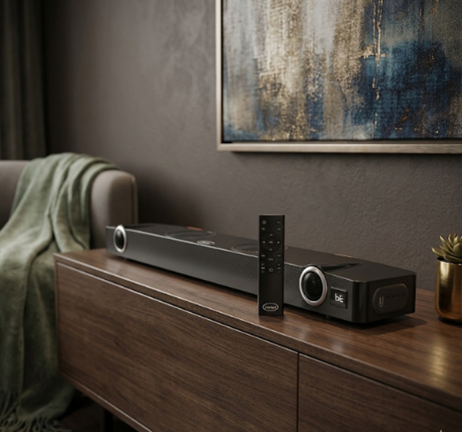 Image of Iwai Thunder SBVB2000 with 2 Inbuilt Subwoofers, 4 EQ modes, HDMI(ARC) 200 W Bluetooth Soundbar