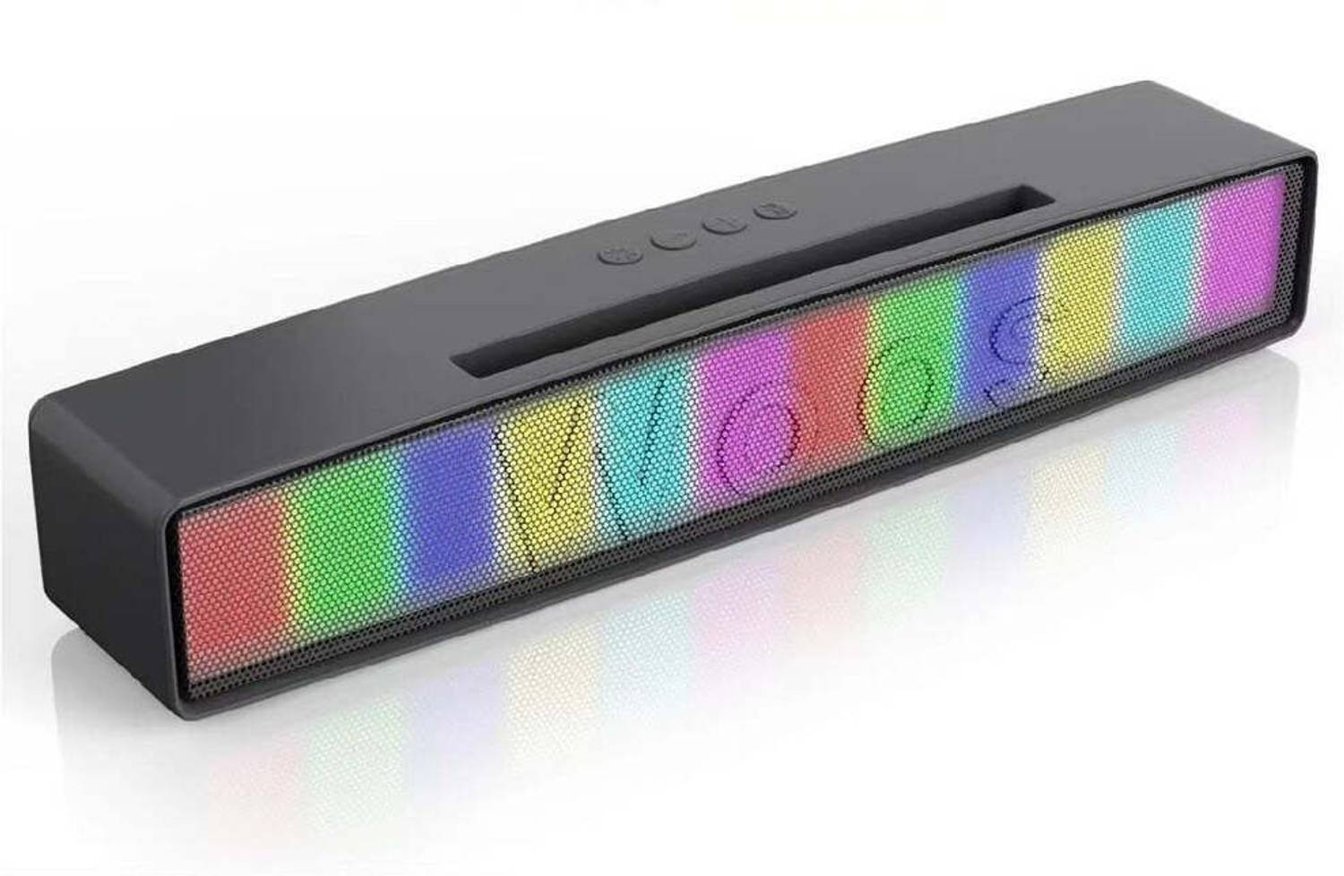 WOOS Ws-360 high bass soundbar inbuilt RGB with phone holder 10 W Bluetooth Soundbar