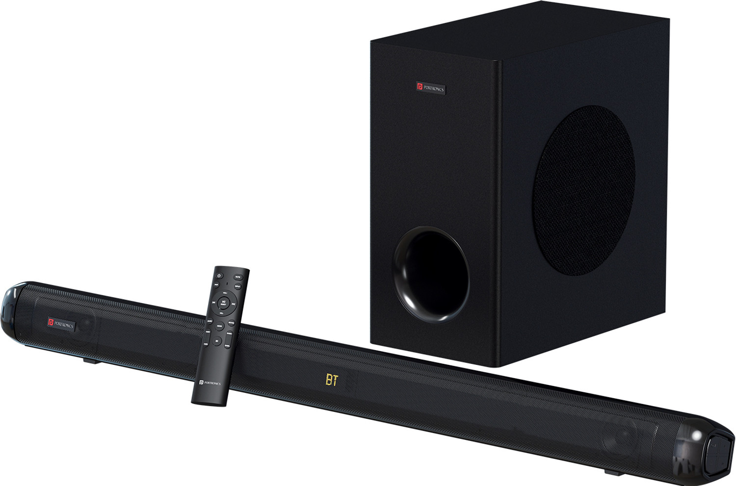 Image of Portronics Pure Sound 108 160W Bluetooth Soundbar with Deep Bass, 6.5 Inch Subwoofer 160 W Bluetooth Soundbar