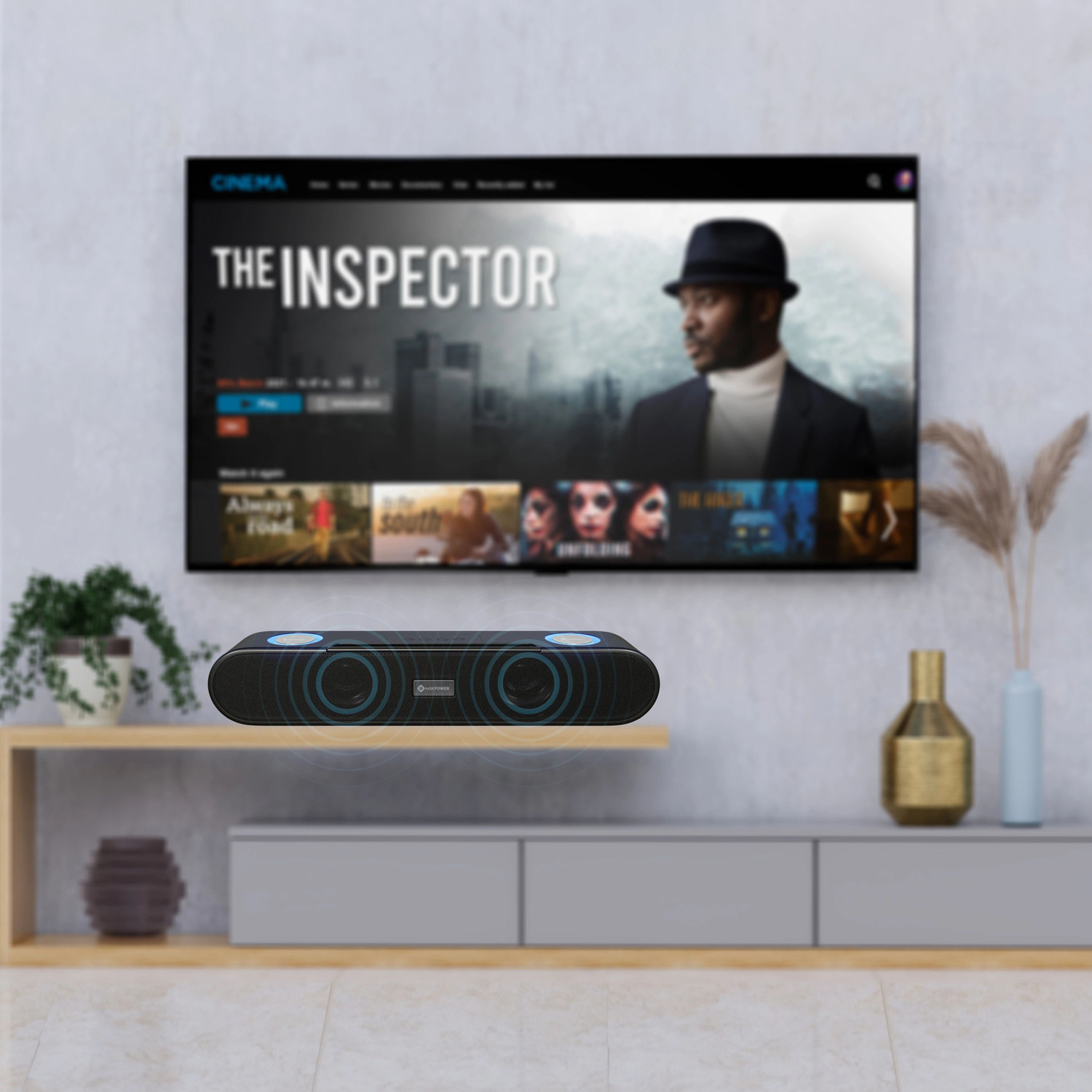 Image of MAK POWER SP-355 Wireless BT Speaker, Portable Design, Multi-Connectivity, Loud Volume 10 W Bluetooth Soundbar