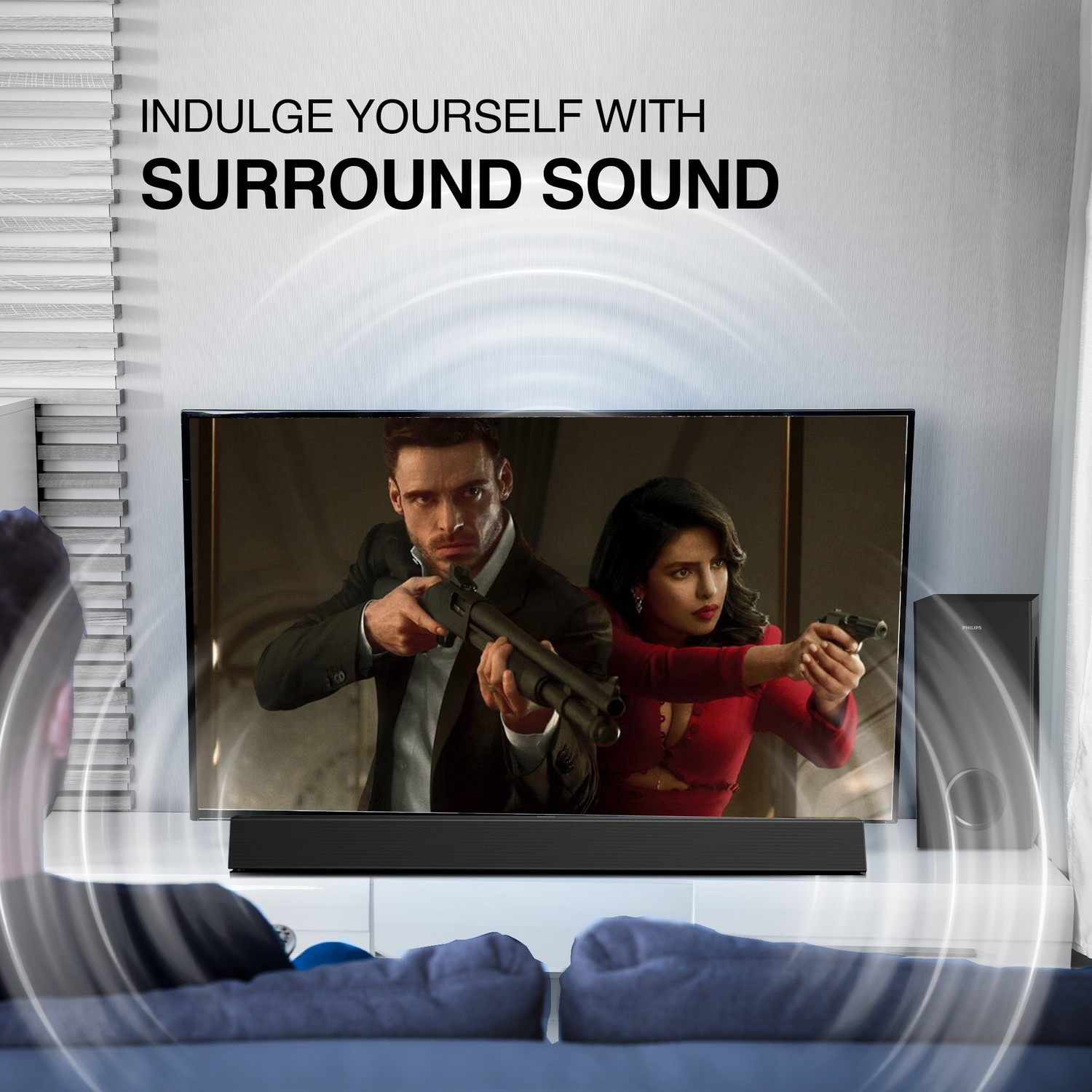 Image of PHILIPS TAB7007 /94 Dolby Digital with Wireless subwoofer 240 W Bluetooth Soundbar