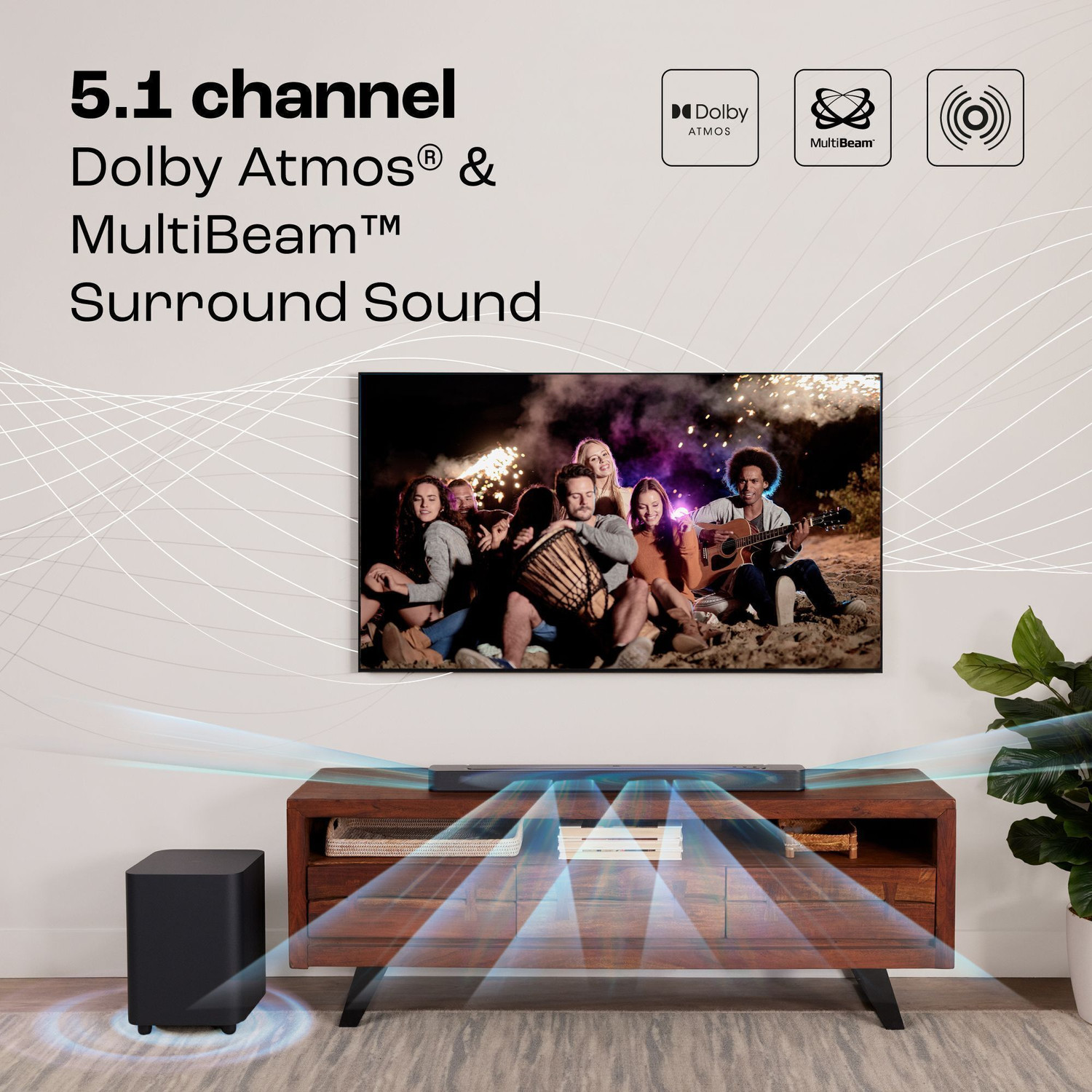 Image of JBL Bar 500 Pro, Dolby Atmos, Wireless 3D Surround, Multibeam, One App 590 W Bluetooth Soundbar