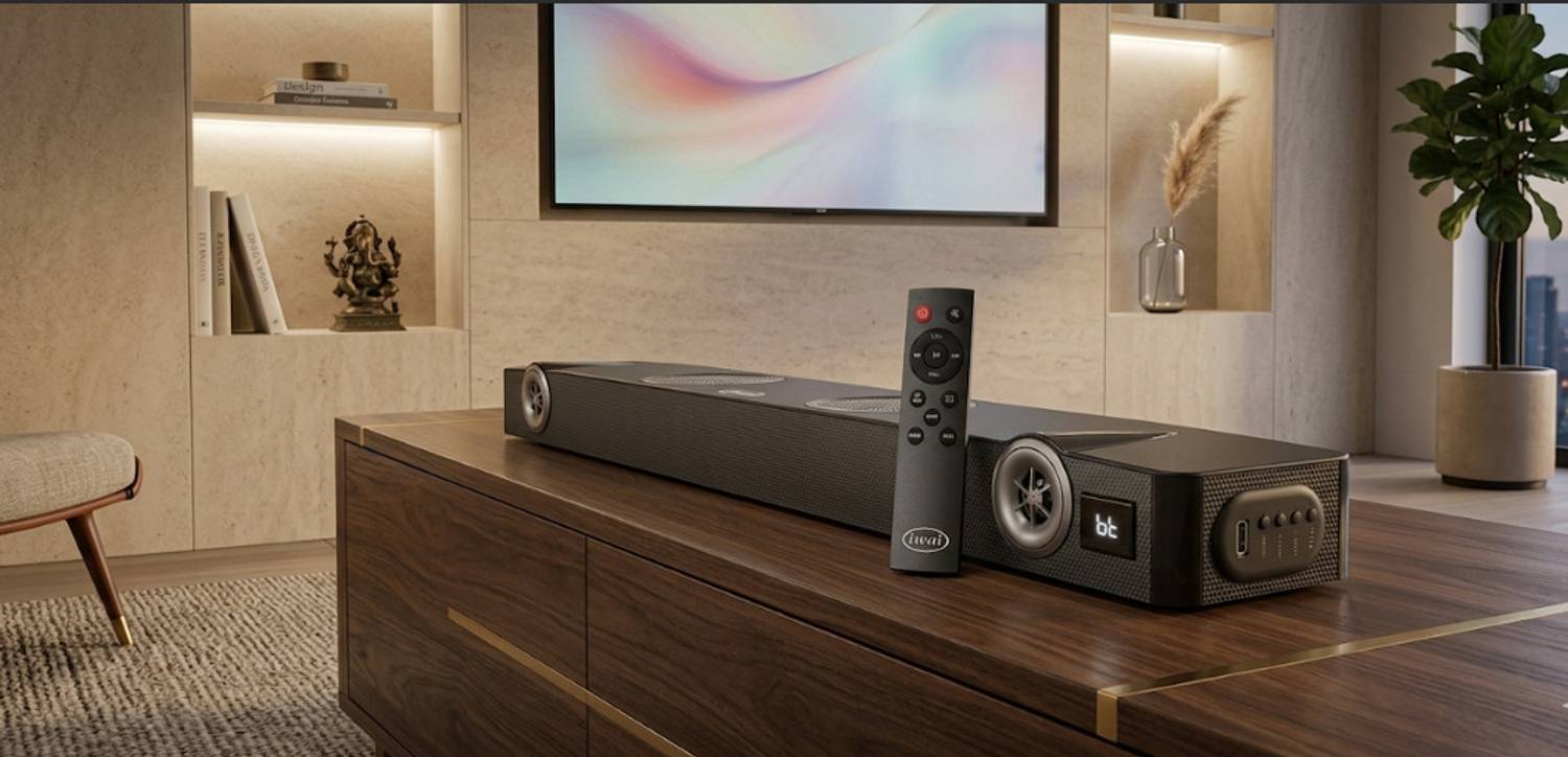 Iwai Thunder SBVB1200 with 2 Inbuilt Subwoofers, 3 EQ modes, HDMI(ARC) 120 W Bluetooth Soundbar