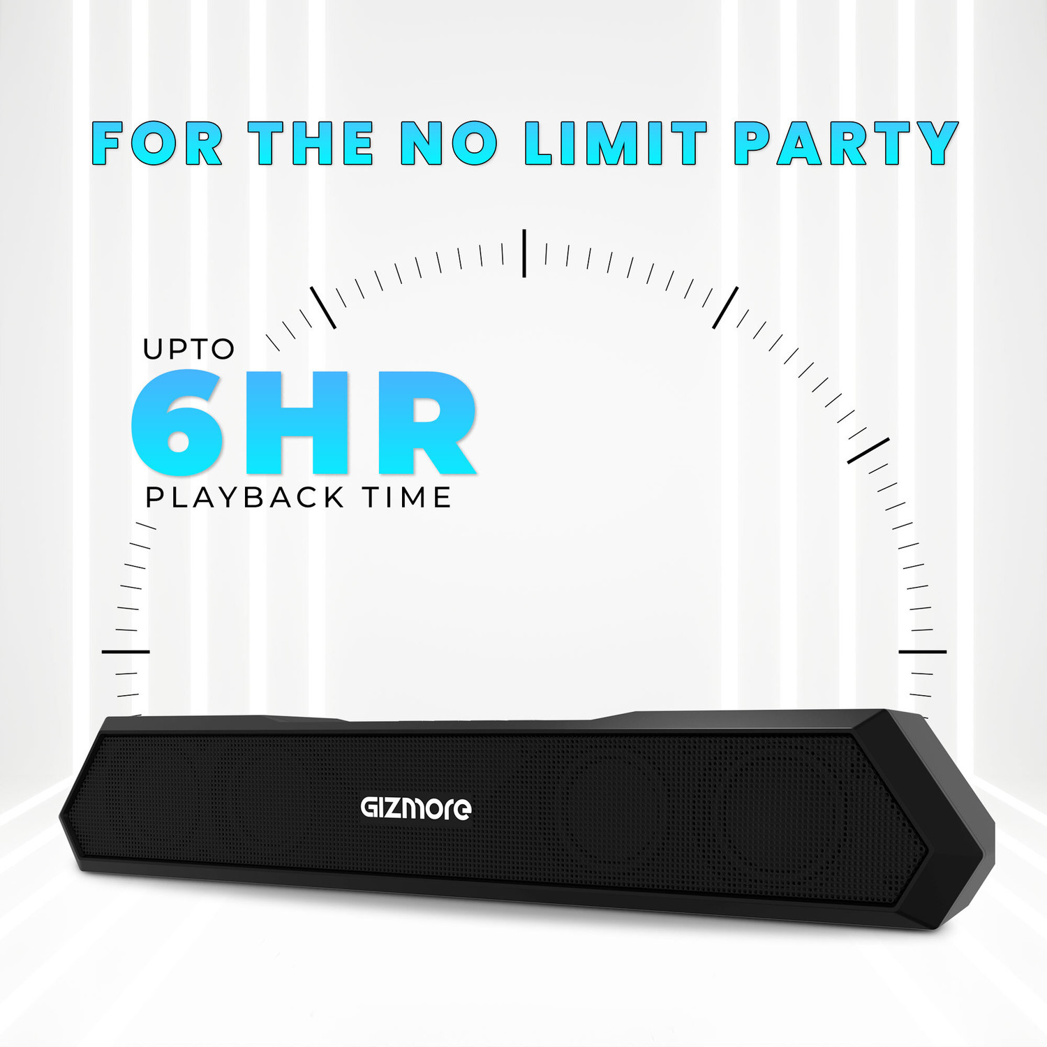 Image of Gizmore Gizbar 1200 TWS Function & Matte Finish with Aqad Mode for Upto 6 Hours Playtime 12 W Bluetooth Speaker