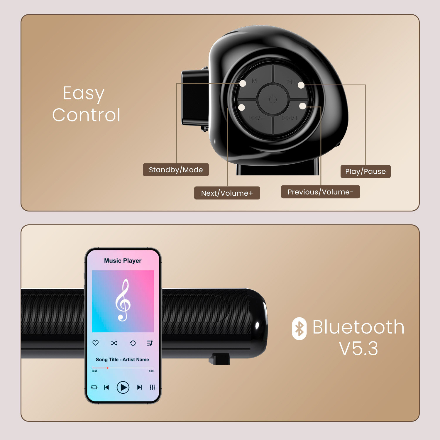 Image of Portronics Pure Sound 108 160W Bluetooth Soundbar with Deep Bass, 6.5 Inch Subwoofer 160 W Bluetooth Soundbar