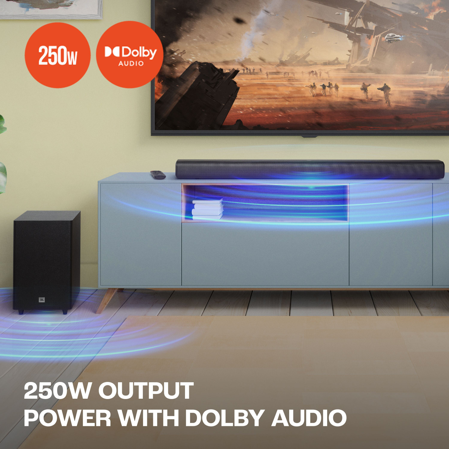 Image of JBL Cinema SB550 3.1 channel with Wireless Subwoofer,HDMI 250 W Bluetooth Soundbar