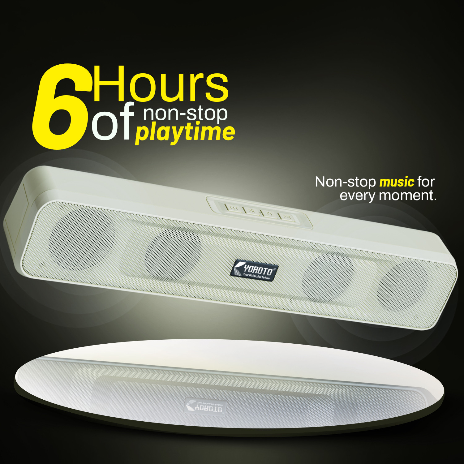 Image of YOROTO Wireless Super Loud Sound bar with Ear-Shaking Sound & Ultra Powerful Bass 20 W Bluetooth Soundbar