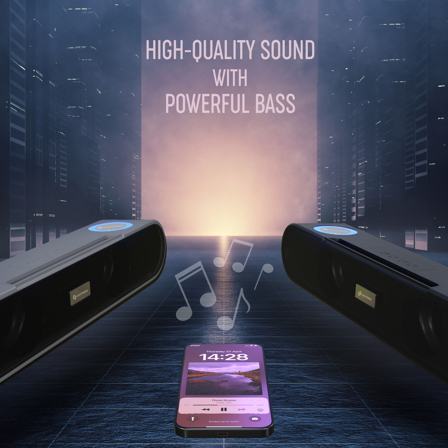 Image of MAK POWER SP-355 Wireless BT Speaker, Portable Design, Multi-Connectivity, Loud Volume 10 W Bluetooth Soundbar