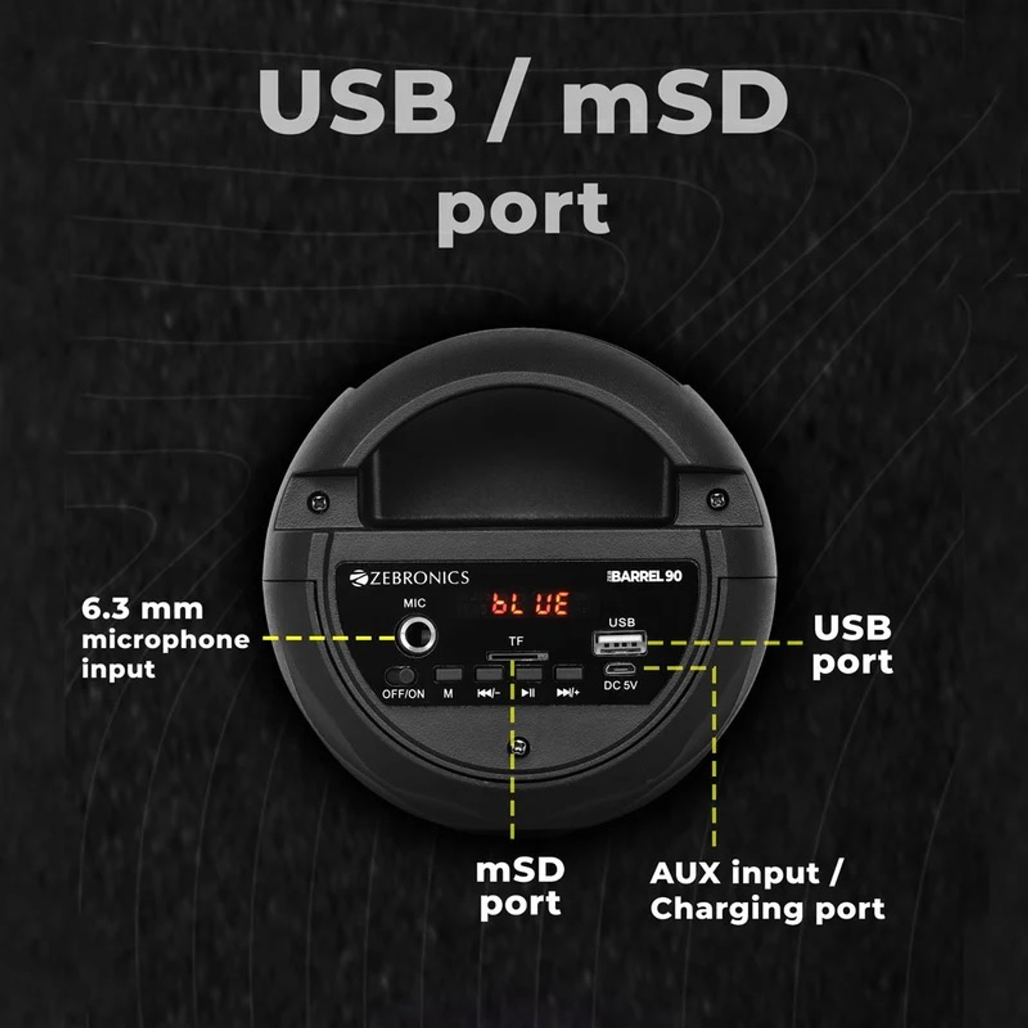 Image of ZEBRONICS BARREL 90 15 W Bluetooth Soundbar