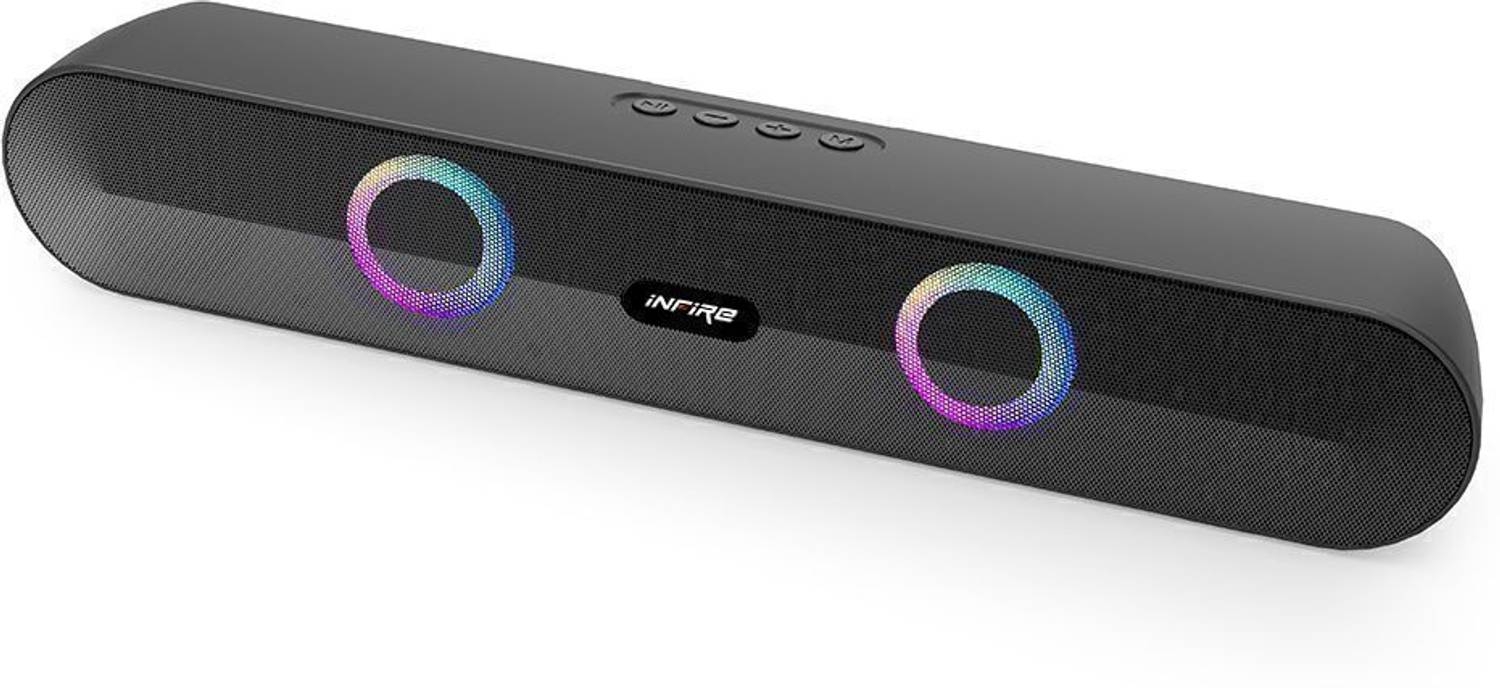 iNFiRe Firebar 16 pro Bluetooth Soundbar, 10H Playtime, RGB Lights, BT 5.4, FM, TWS 16 W Bluetooth Soundbar