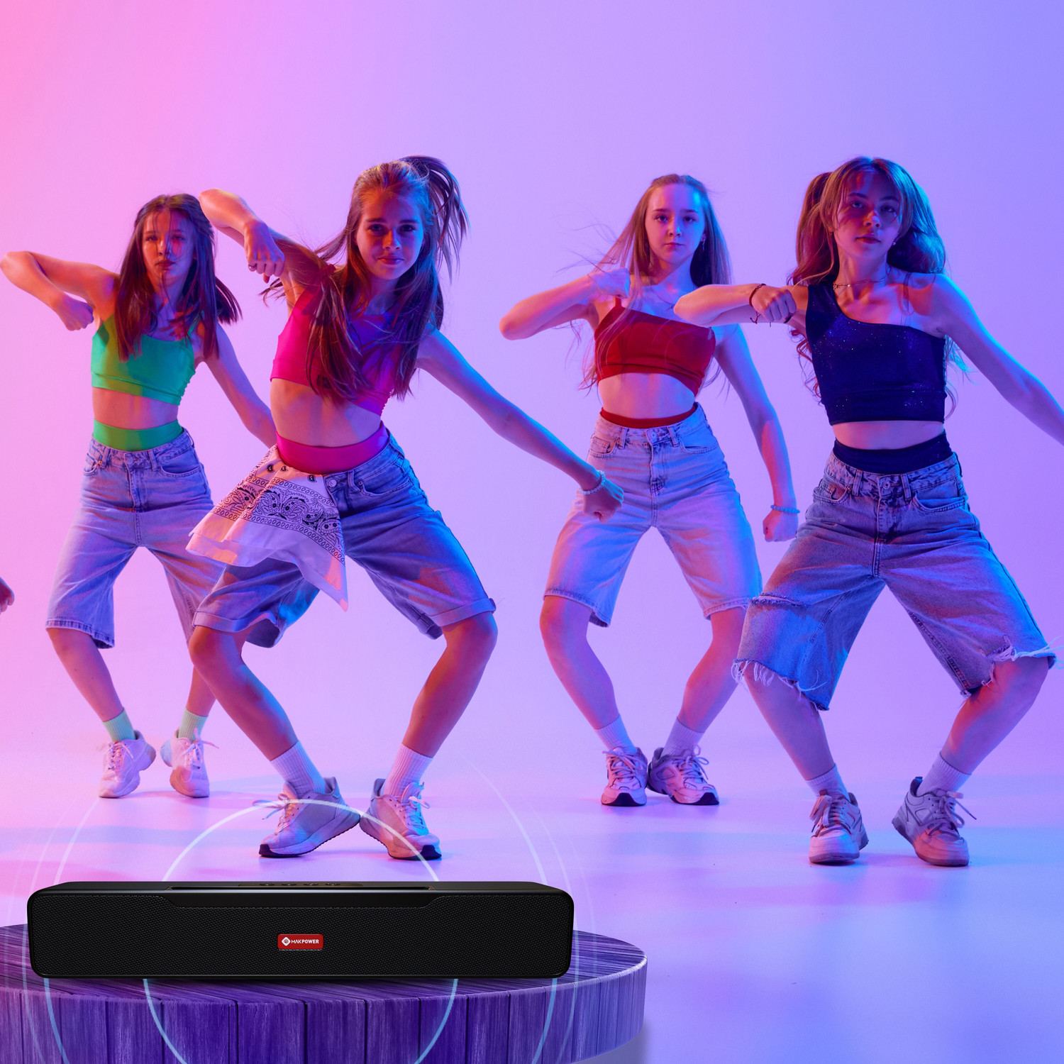 Image of MAK POWER TARZAN Speaker with 6H Playback, Portable, Compact Design, Home, Deep Bass Sound 20 W Bluetooth Soundbar (Dark Black, Stereo Channel)