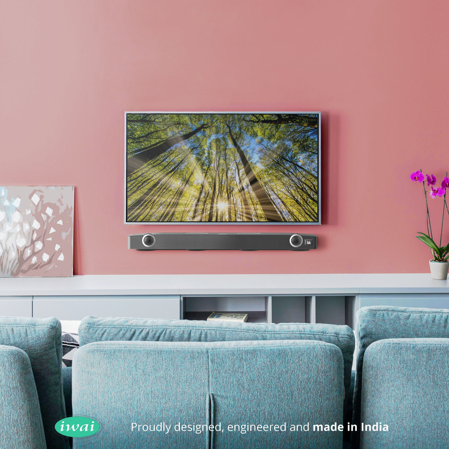 Image of Iwai Thunder SBVB2000 with 2 Inbuilt Subwoofers, 4 EQ modes, HDMI(ARC) 200 W Bluetooth Soundbar