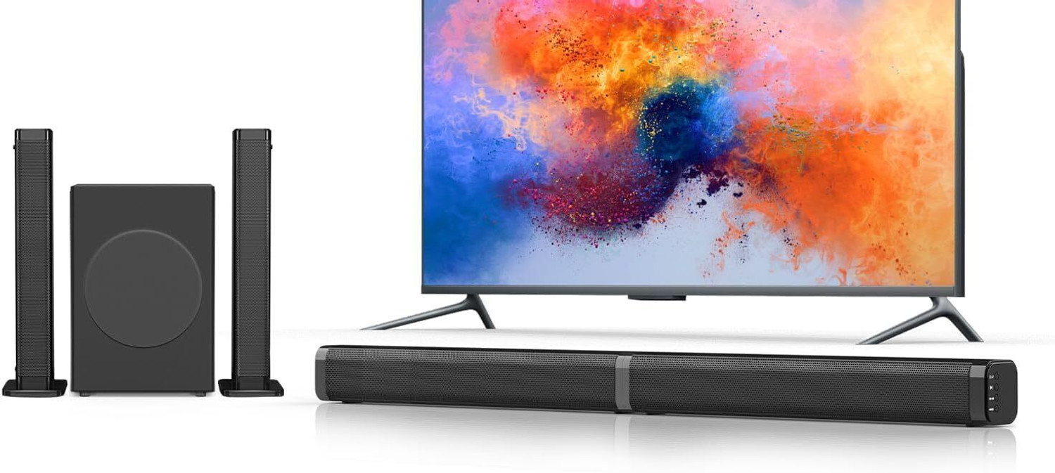 Image of Voeux 180W 2-in-1 Separable Bluetooth Soundbar with Subwoofer for Smart TV 180 W Bluetooth Soundbar