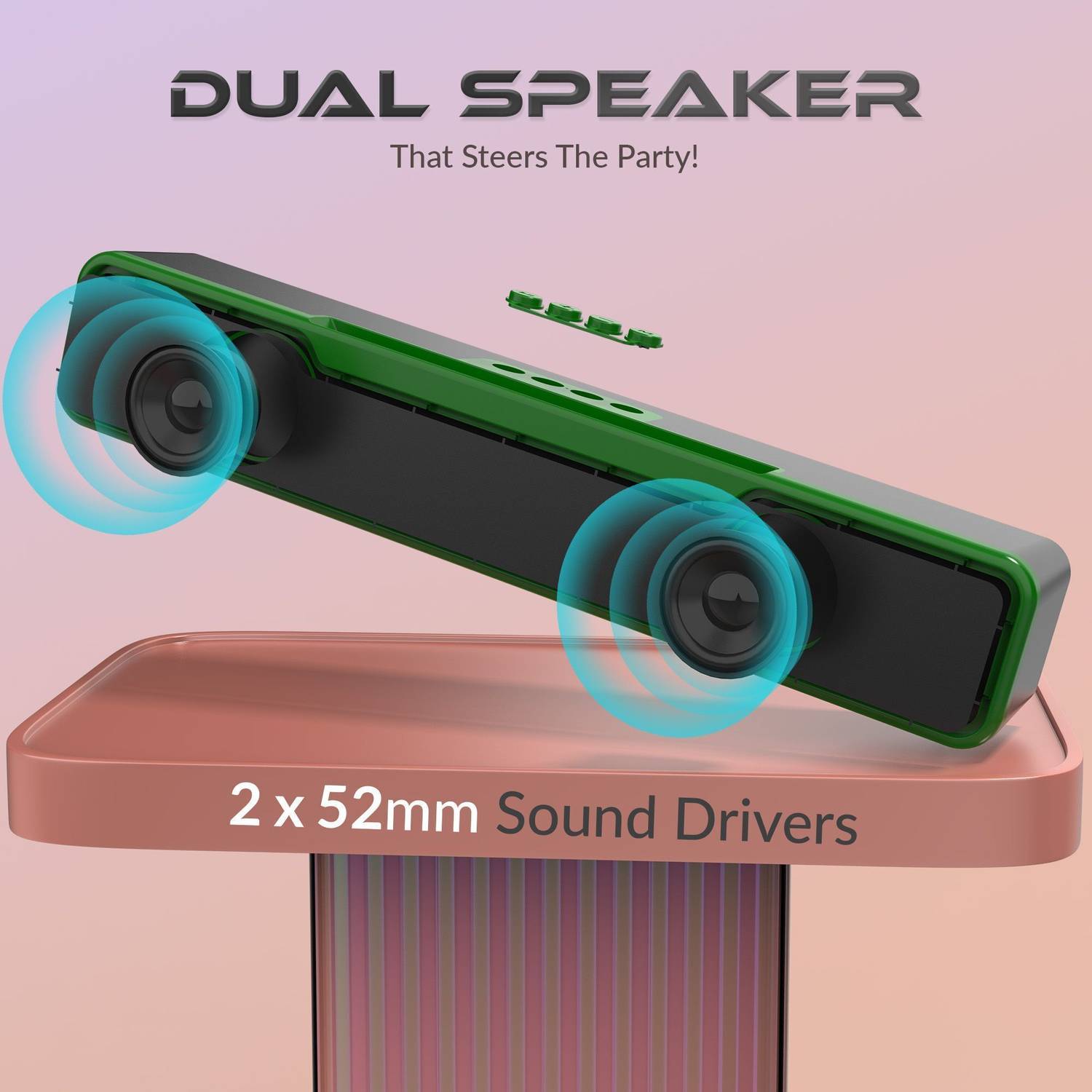 Aroma Commander 20W Bluetooth Soundbar Blue - Image 3