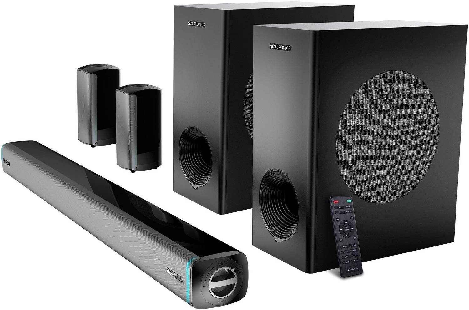 ZEBRONICS Juke Bar 9550 Pro (SBSPK C1), Dolby Audio, Dual Subwoof