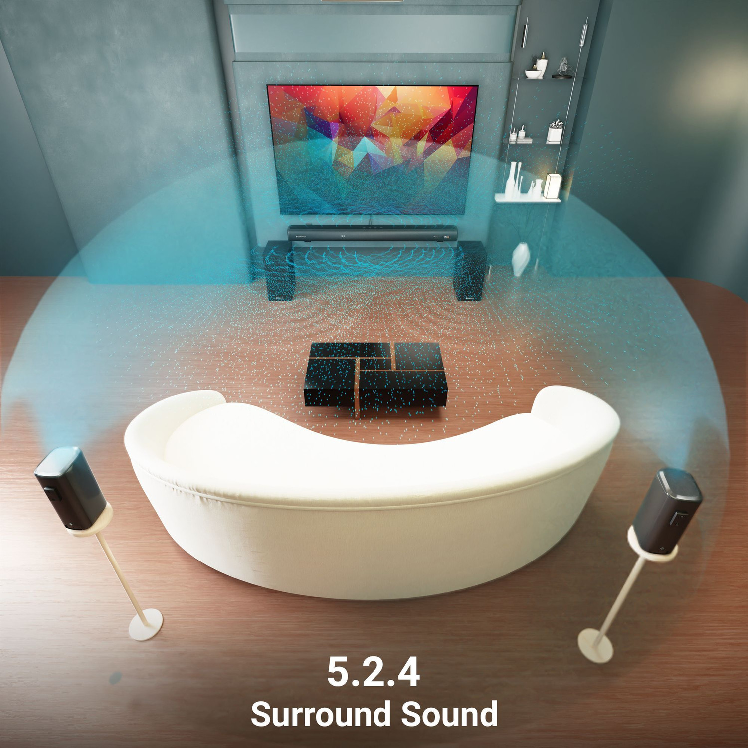 Image of ZEBRONICS Juke Bar 9900 (SBSPK C3) DTS X, Dolby Atmos, 2x Wireless Subwoofer & Satellites 725 W Bluetooth Soundbar