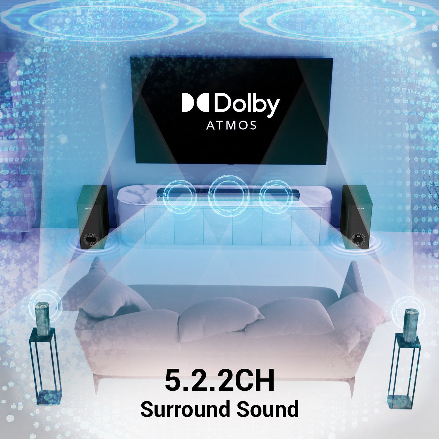 Image of ZEBRONICS Juke Bar 9775 (Zeb-SBSPK C9),650W, 5.2.2 Surround, BTv5.3, Dolby Atmos 650 W Bluetooth Soundbar