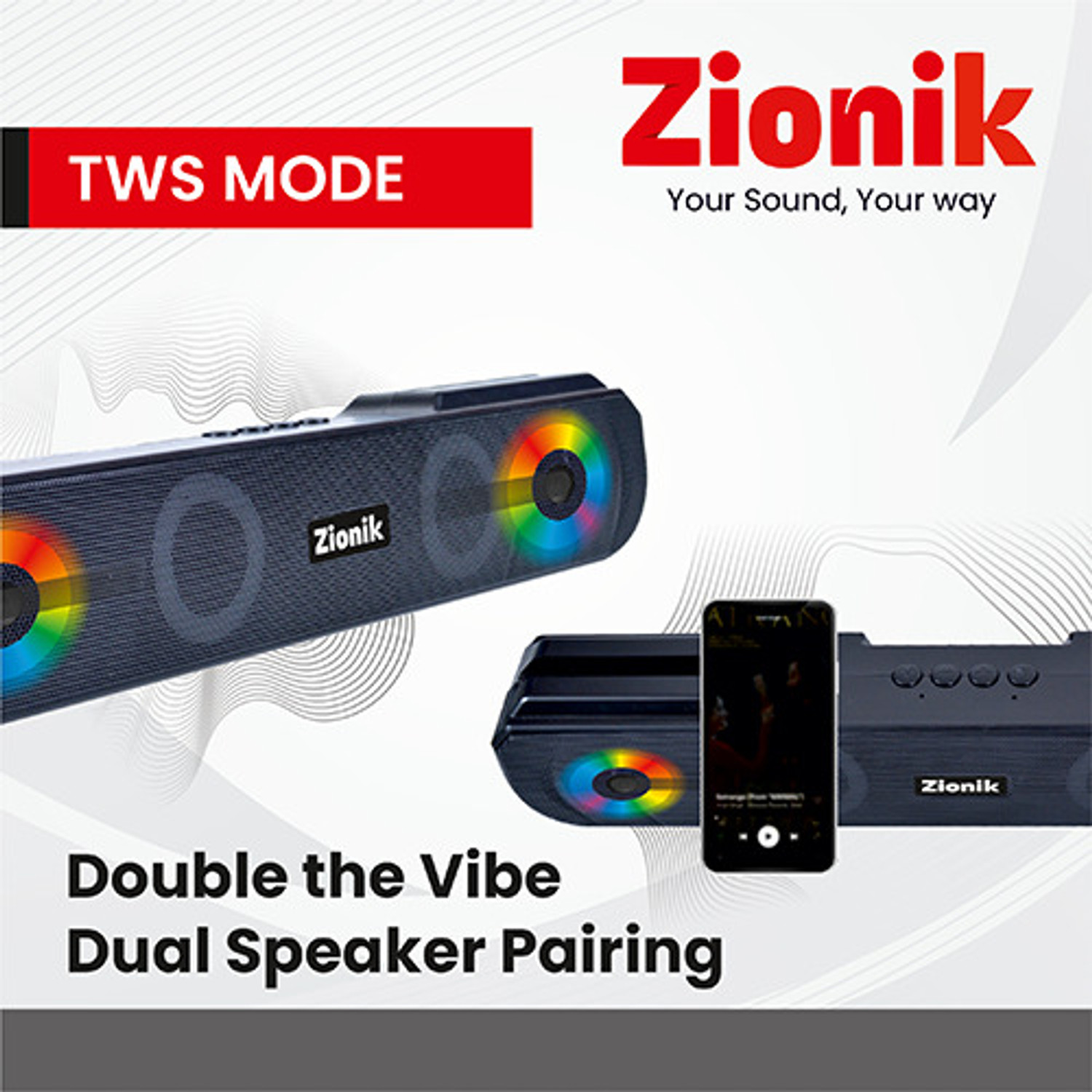Image of Zionik ZoomBlaze 25 W Bluetooth Soundbar