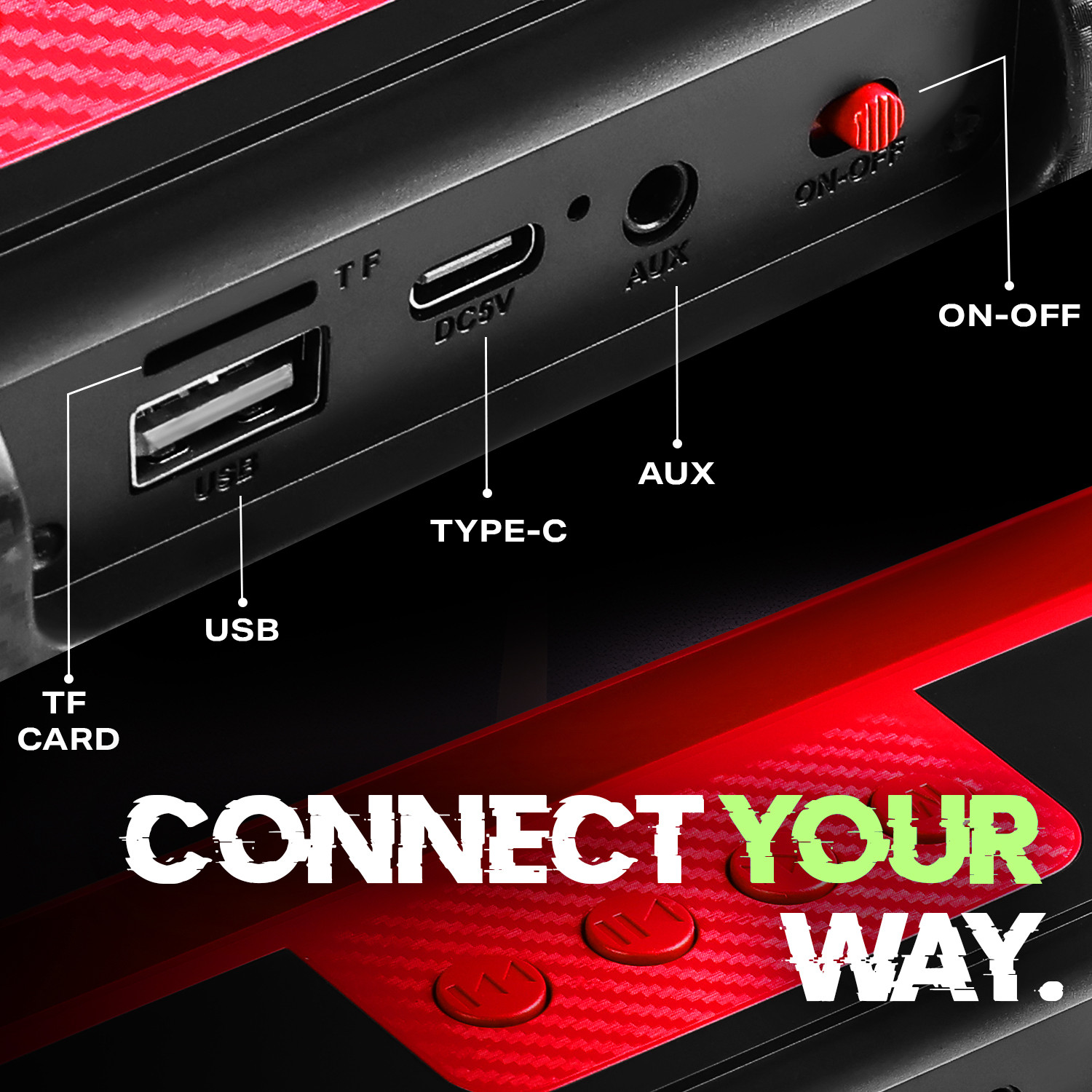 Image of YOROTO YO-413BTL Wireless Speaker With RGB Light, Superior Sound and punchy Bass 20 W Bluetooth Soundbar