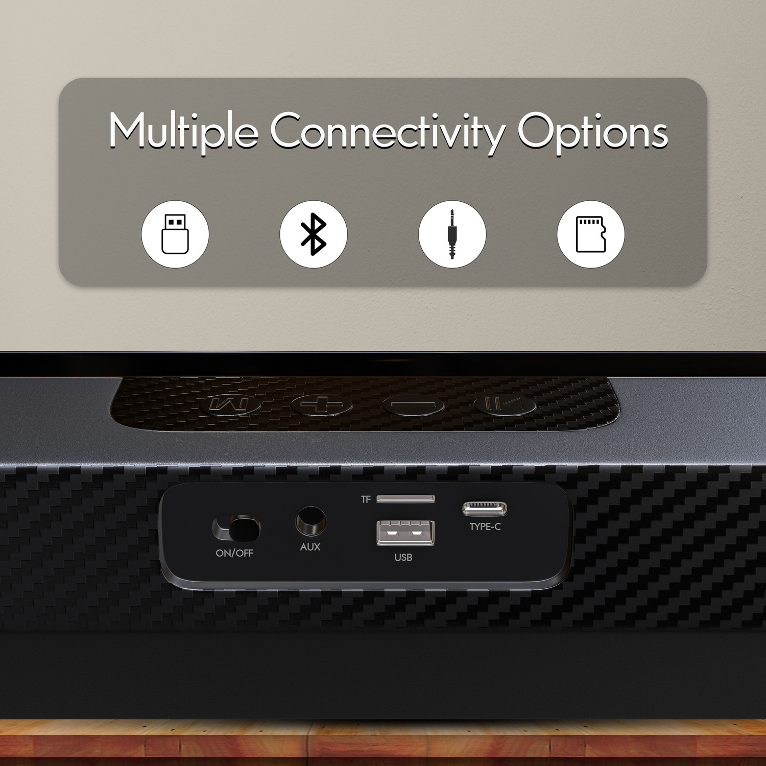Image of MAK POWER TARZAN Speaker with 6H Playback, Portable, Compact Design, Home, Deep Bass Sound 20 W Bluetooth Soundbar (Dark Black, Stereo Channel)