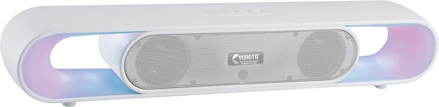 Image of YOROTO Wireless Bluetooth Sound Bar with RGB Lights, Superior Sound, Ultra Rich Bass 20 W Bluetooth Soundbar (White, Stereo Channel)