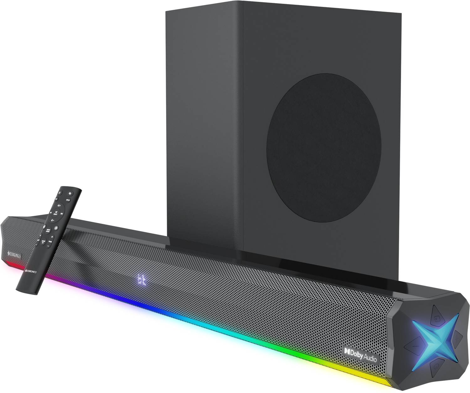 ZEBRONICS Juke Bar 900 Dolby Audio with Wireless Subwoofer,RGB LED Light 360 W Bluetooth Soundbar