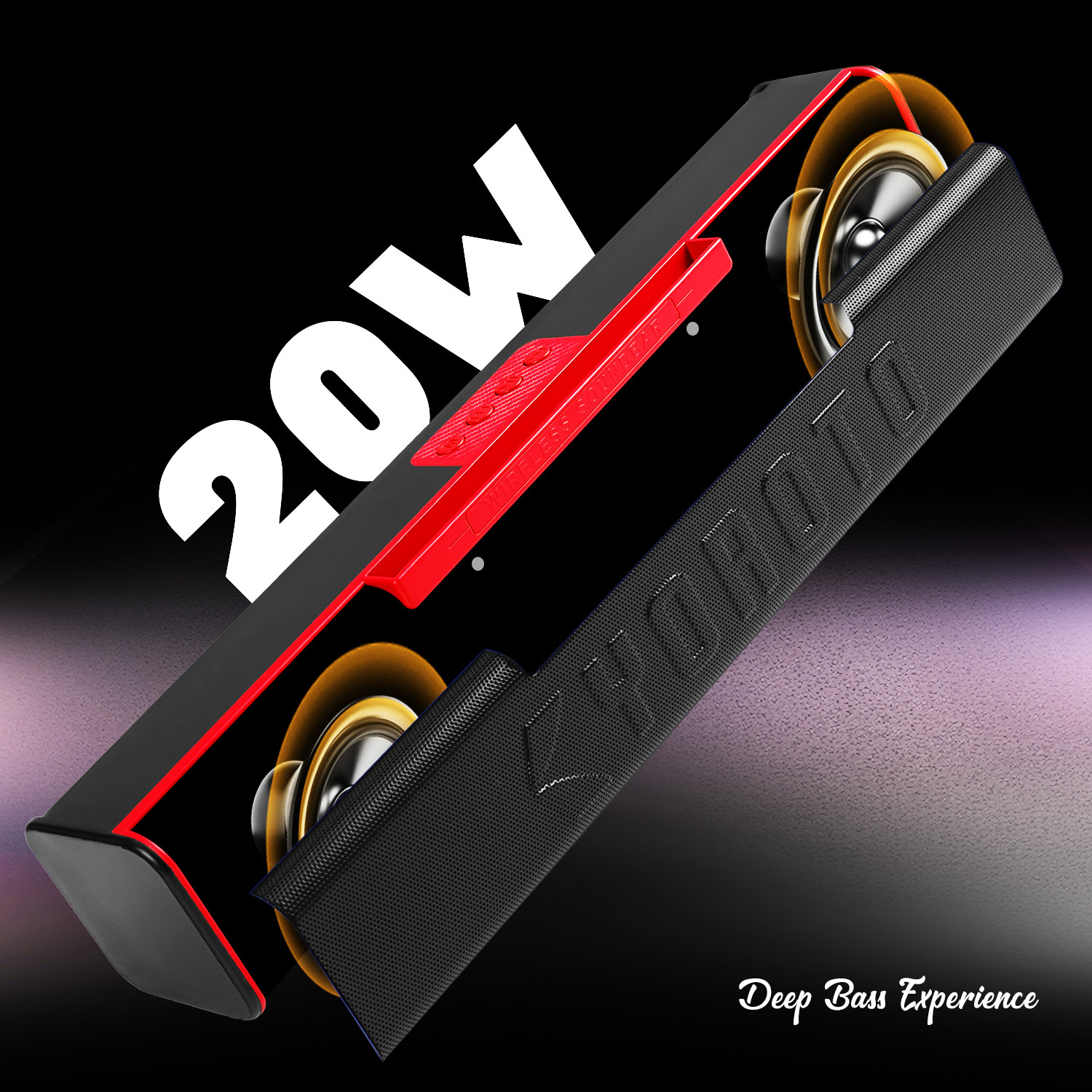 Image of YOROTO YO-413BTL Wireless Speaker With RGB Light, Superior Sound and punchy Bass 20 W Bluetooth Soundbar