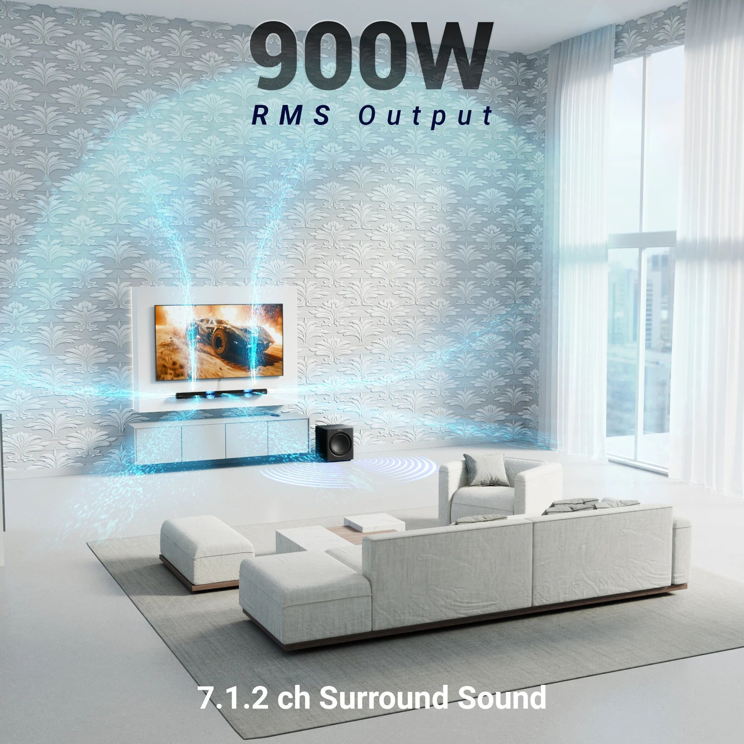 Image of ZEBRONICS BAR 9920,Wireless Subwoofer,TV eARC, Optical 900 W Bluetooth Soundbar