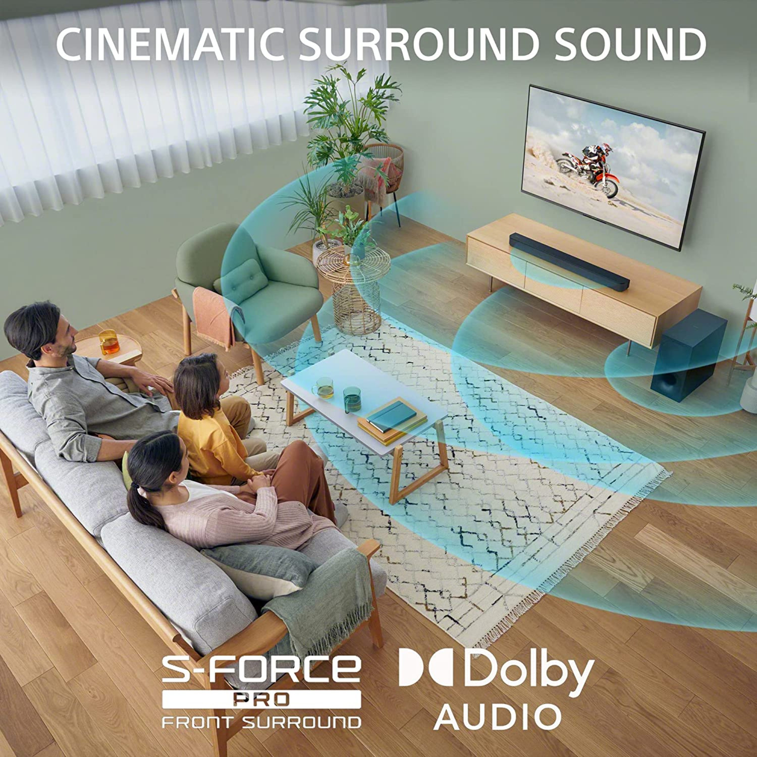 Image of SONY HT-S400 2.1ch Home theatre with Wireless subwoofer, S-Force & Dolby Digital 330 W Bluetooth Soundbar