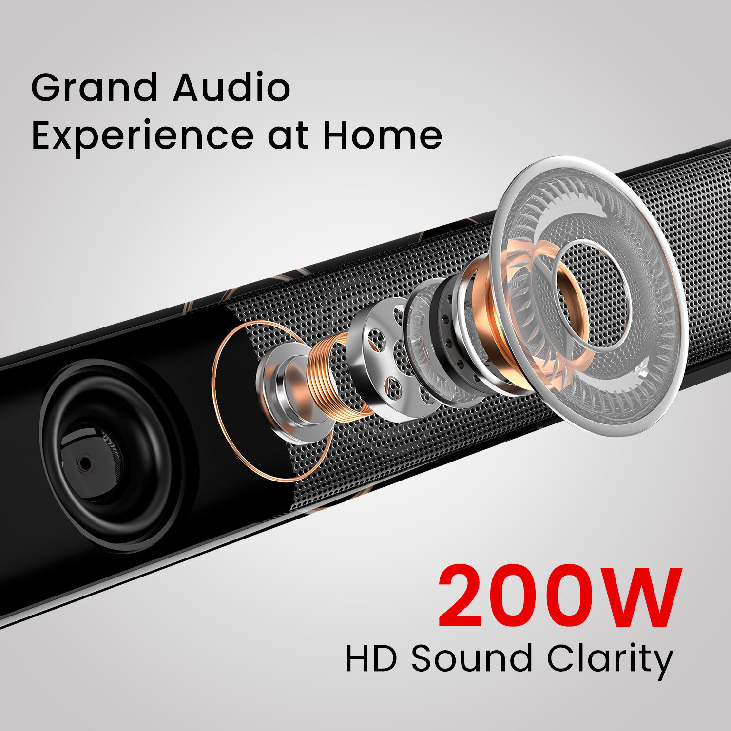 Image of Portronics Pure Sound 105 Wireless Soundbar with Wired Subwoofer, HD Sound, 3 EQ Modes 200 W Bluetooth Soundbar