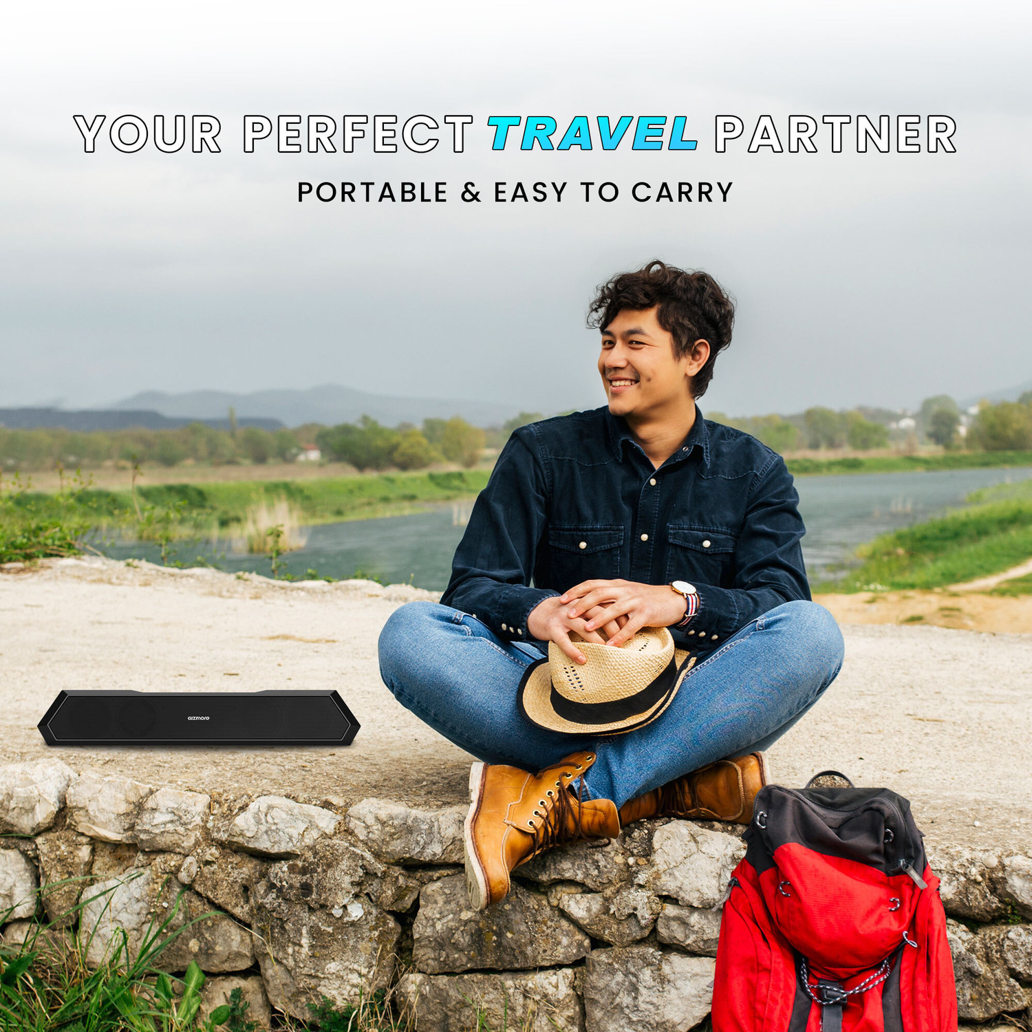 Image of Gizmore Gizbar 1200 TWS Function & Matte Finish with Aqad Mode for Upto 6 Hours Playtime 12 W Bluetooth Speaker