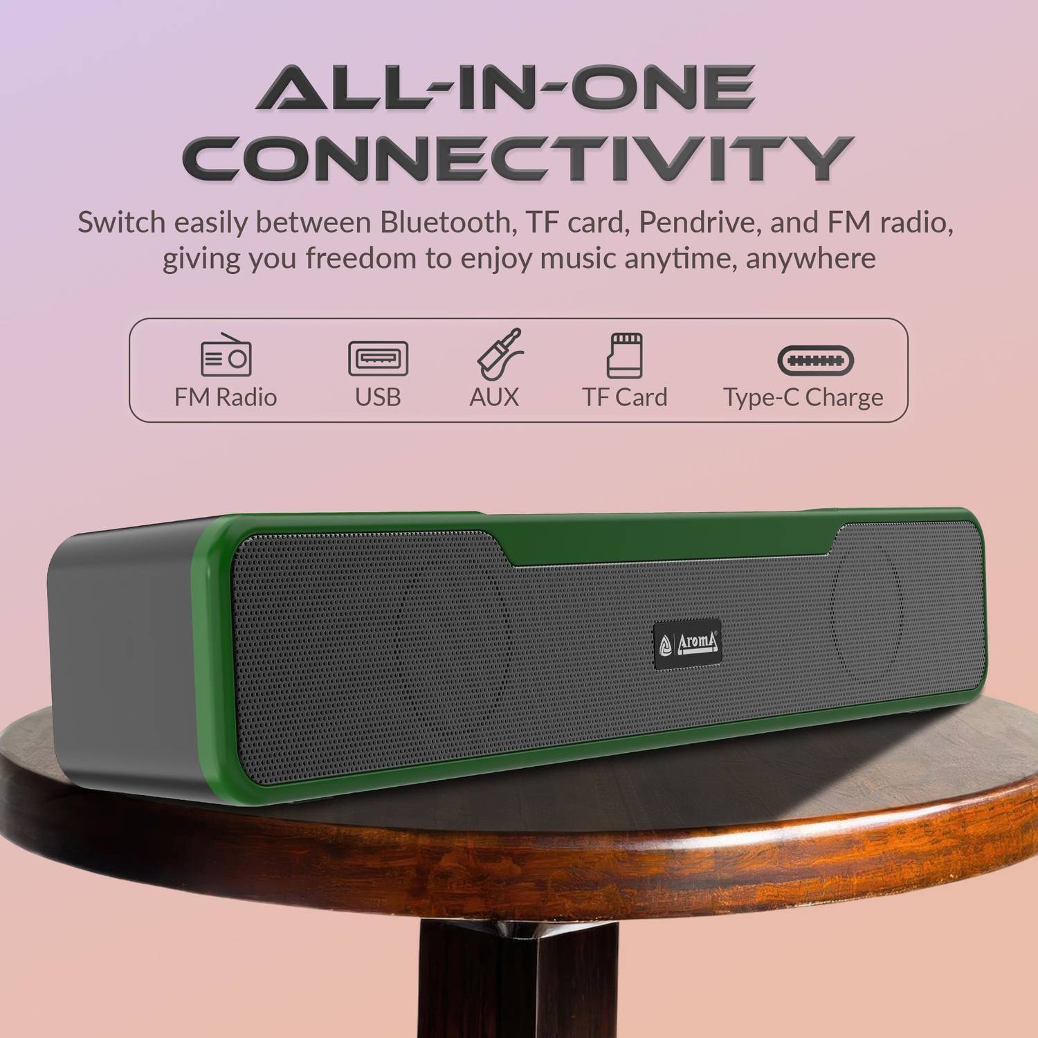 Aroma Commander 20W Bluetooth Soundbar Blue - Image 4