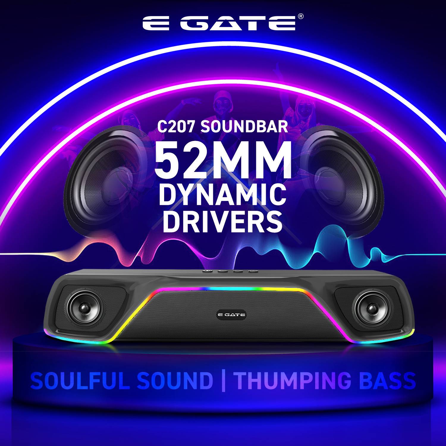 Egate C 207 RGB Light Bluetooth Speaker - Image 4