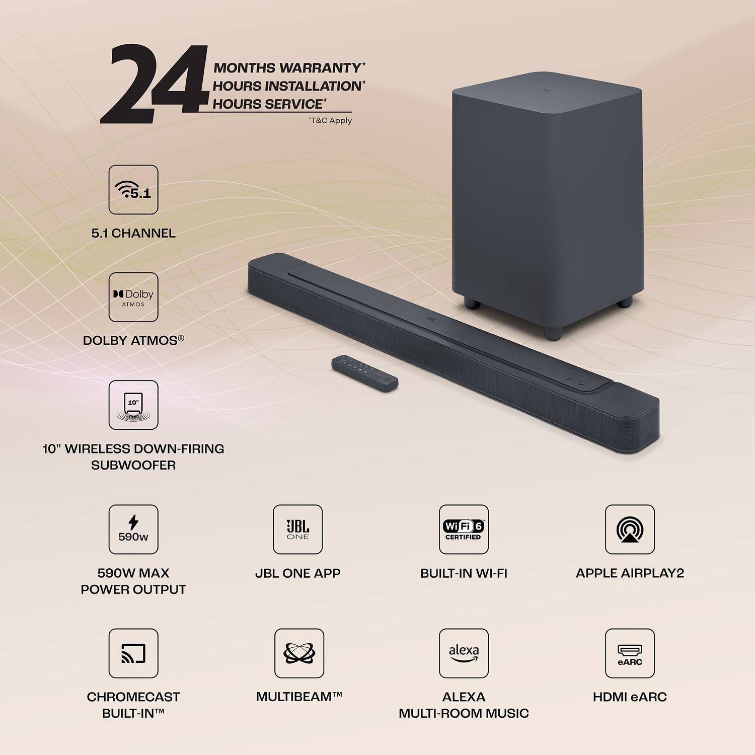 JBL Bar 500 Pro 590W Bluetooth Soundbar - Image 3