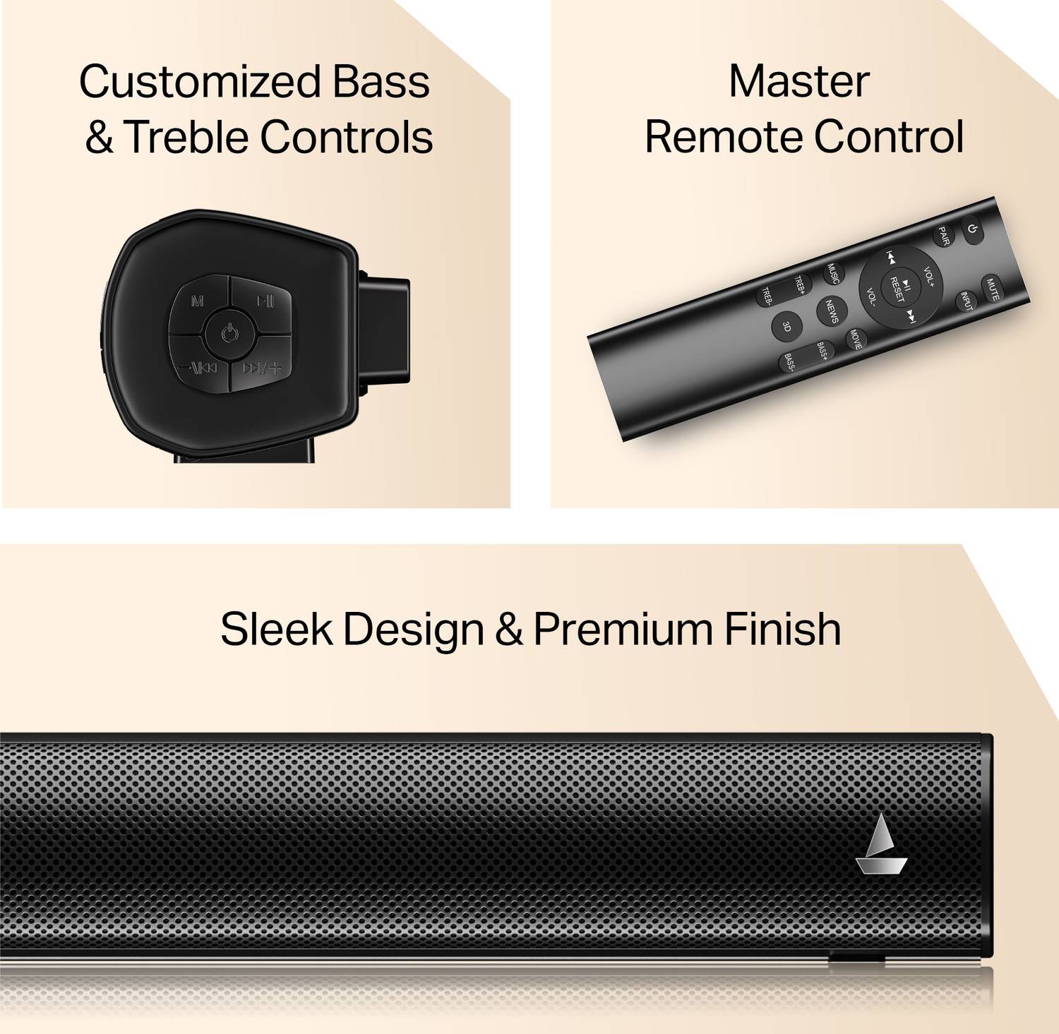 boAt Aavante 2.1 1200 120 W Bluetooth Soundbar Black - Image 3