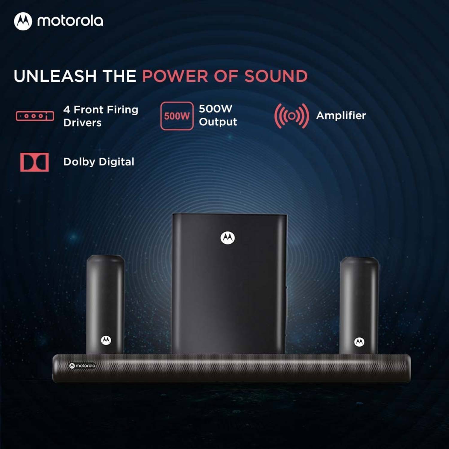 Motorola AmphisoundX Vibe 500W Bluetooth Speaker - Image 4