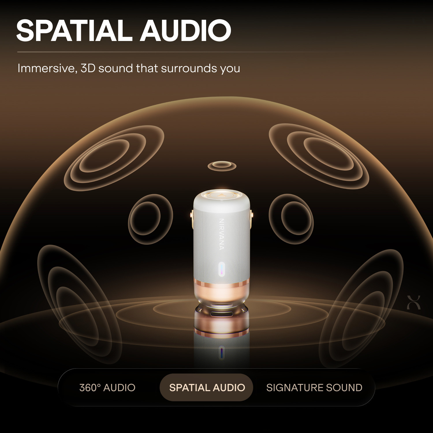 Image of boAt Nirvana Luxe, 360 Spatial Audio,LDAC, Dual Drivers, 15Hrs Battery, App Support 100 W Bluetooth Home Audio Speaker (Ivory White, Mono Channel)