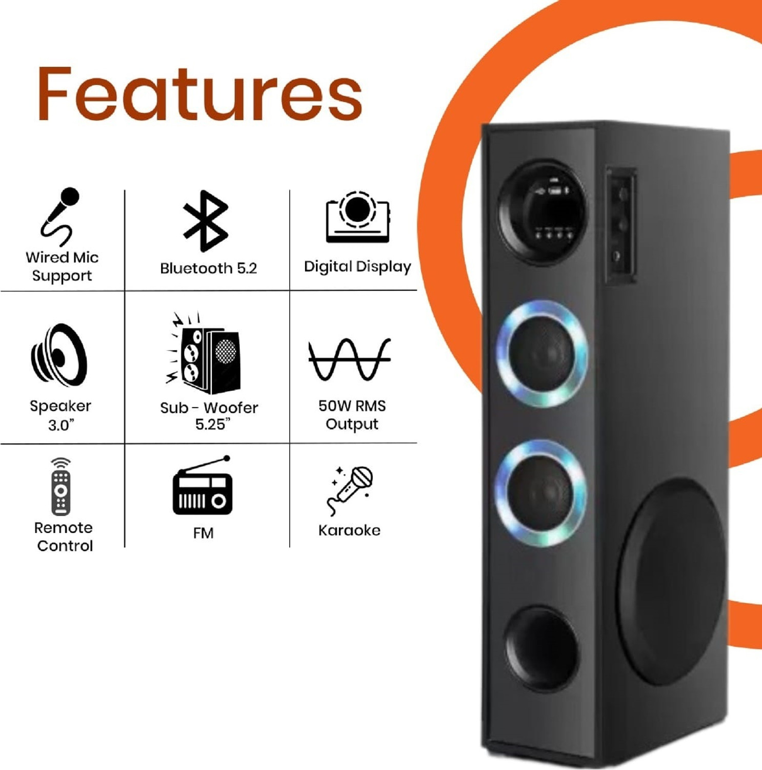 Image of liluns Dj Sound Music System Home theater 100 W Bluetooth Tower Speaker