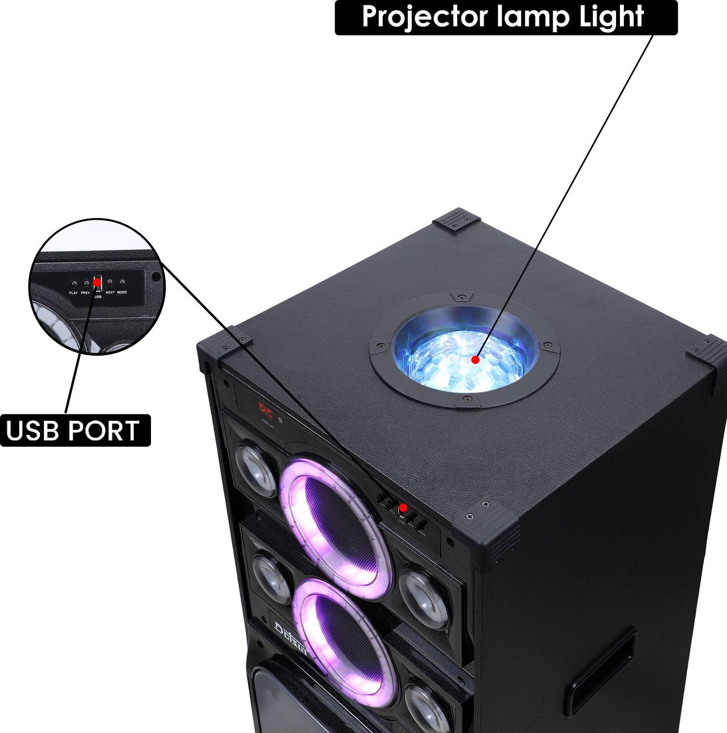 Dotsun Booaat 10inch Single Woofer Bluetooth Tower Speaker - Image 2