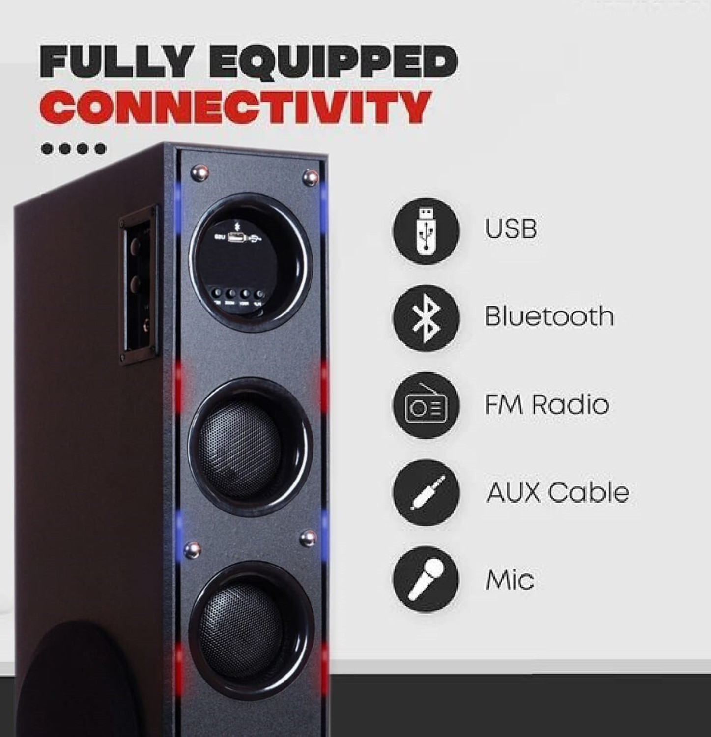 Image of Yoment Dj Multimedia Tower Speaker Dj System Home Speaker 100 W Bluetooth Tower Speaker