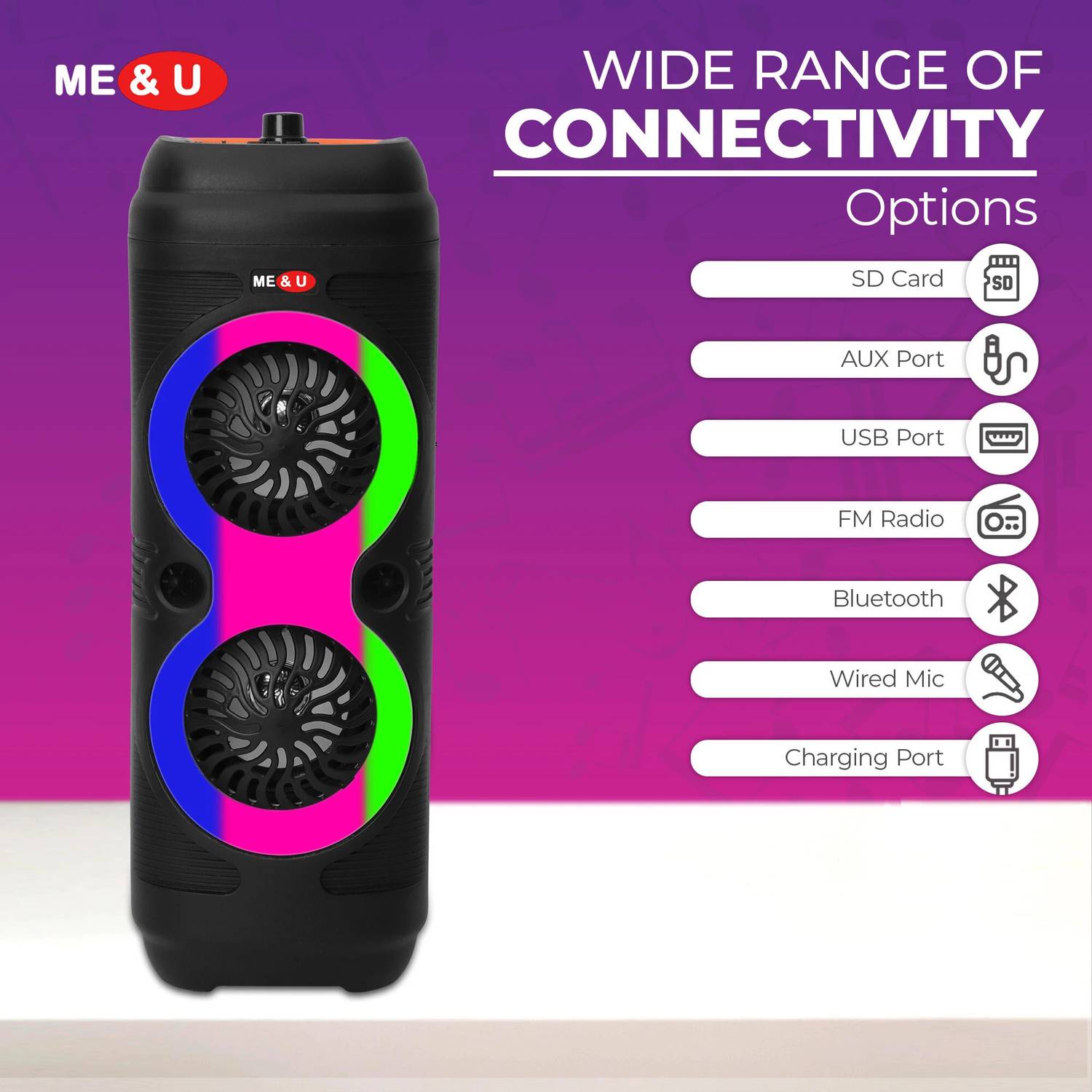 ME&U Partymatepro 10hrs BT Karaoke Speaker - Image 2